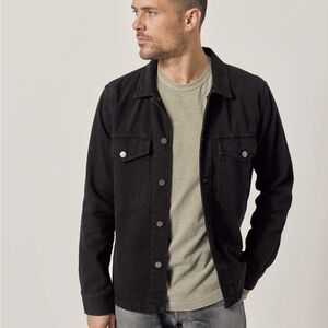 Men's Black Denim Two Pocket Field Shirt- XXL